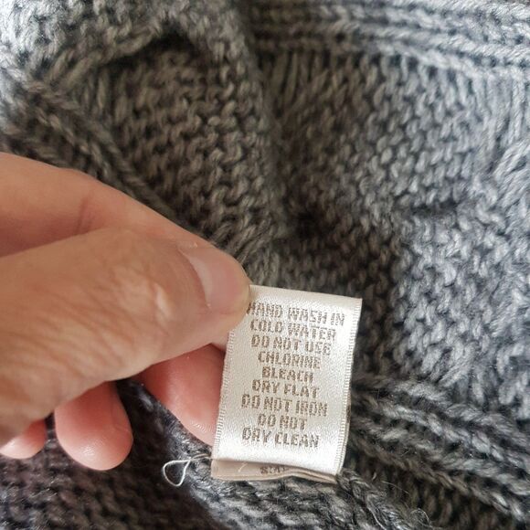 Kenar Womens Sz Medium Cardigan Sweater Open Front Gray High Low Alpaca Cozy - Picture 7 of 14